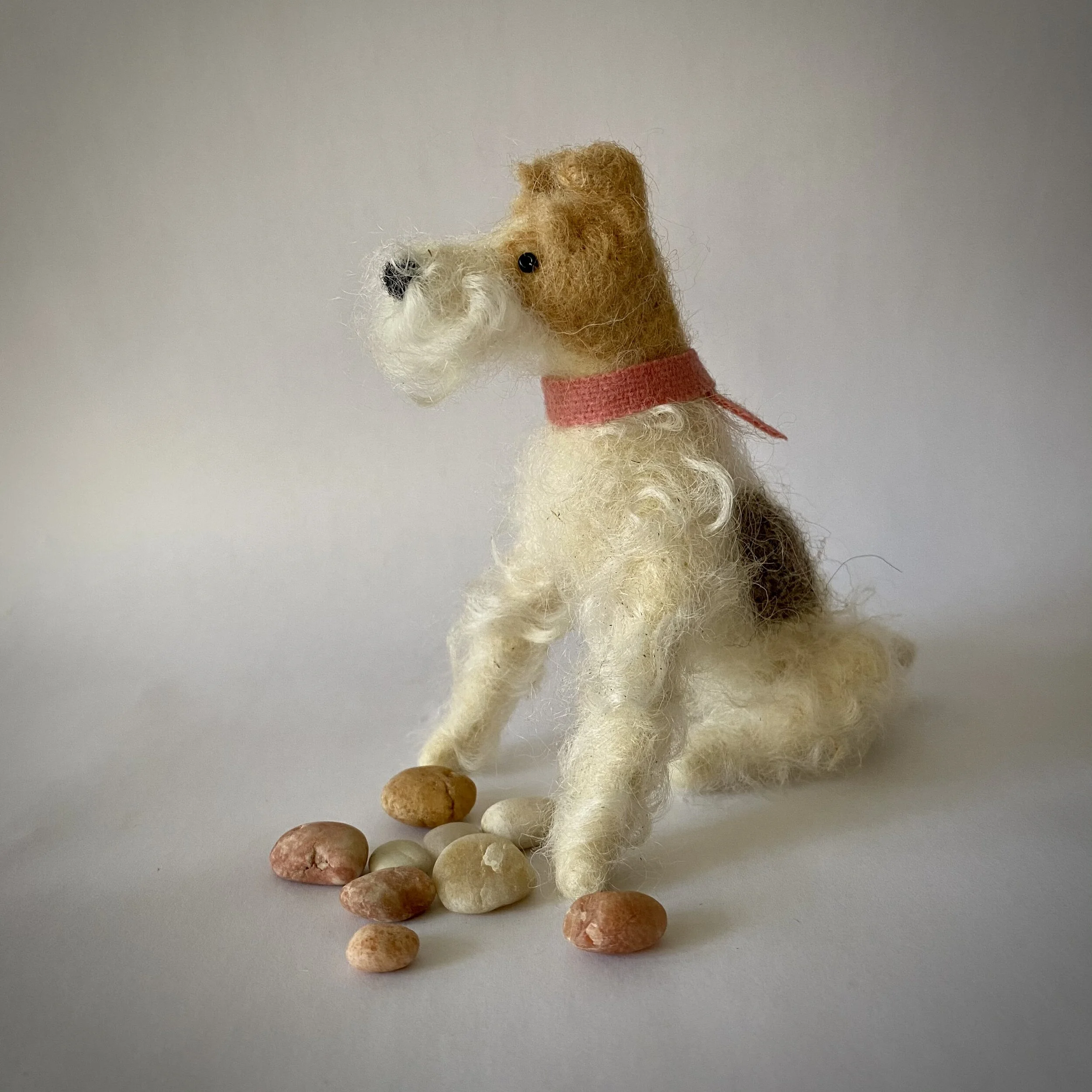 Needle Felted Dogs - Walking Olive